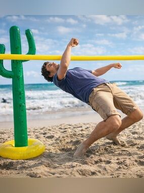 Inflatable Cactus Limbo Game 54” Backyard Party Kids Adults Beach Pool Summer